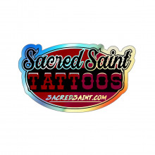 Sacred Saint Tattoo Holographic Die-cut Stickers